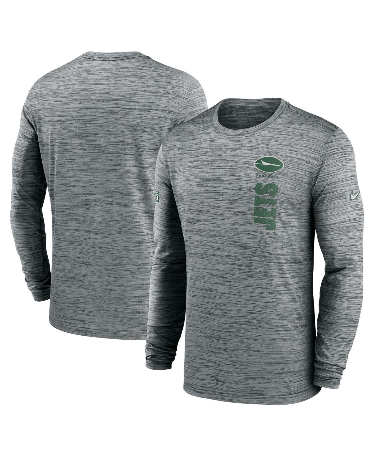 Nike Men's Gray New York Jets 2024 Sideline Velocity Performance Long Sleeve T-shirt In Gray