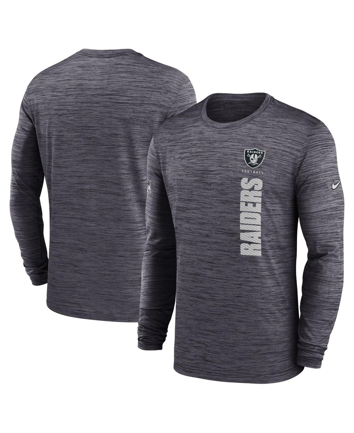 Nike Men's Black Las Vegas Raiders 2024 Sideline Velocity Performance Long Sleeve T-shirt In Black