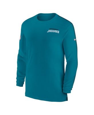 Men's Teal Jacksonville Jaguars Sideline Coach UV Performance Long Sleeve T-Shirt