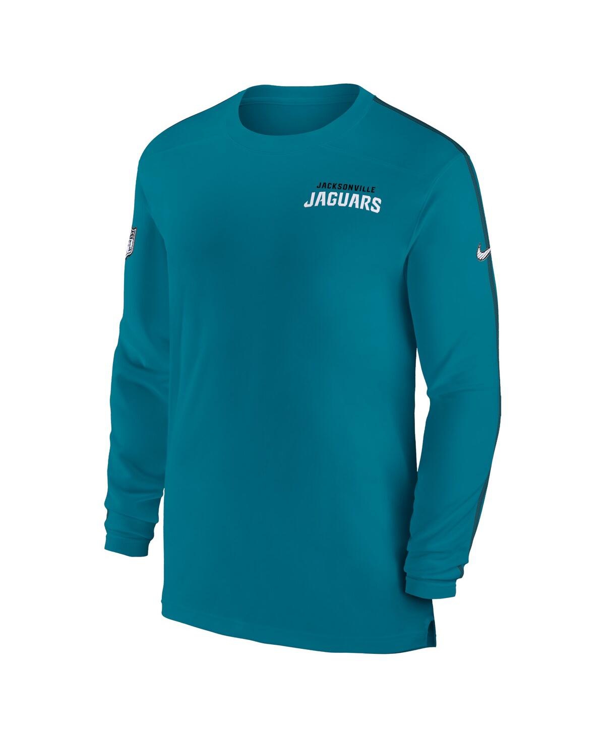 Nike Men'sJacksonville Jaguars Sideline Coach Uv Performance Long Sleeve T-Shirt - Teal, Black