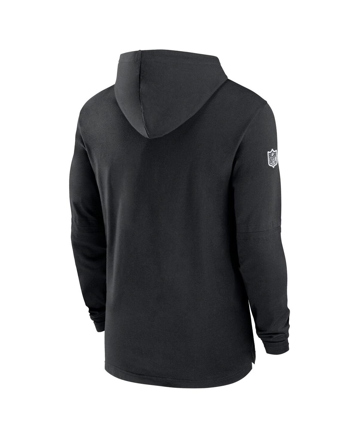 Nike Men's Black Las Vegas Raiders Sideline Hoodie Performance Long Sleeve T-shirt In Black