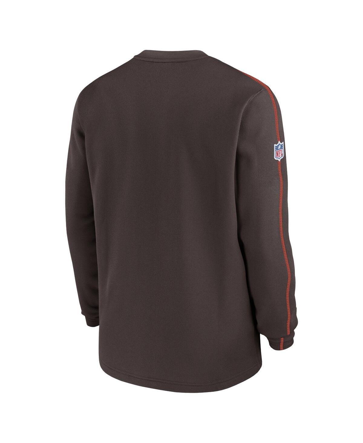 Nike Men'sCleveland Browns 2024 Sideline Coaches Long Sleeve Top - Brown, Orange