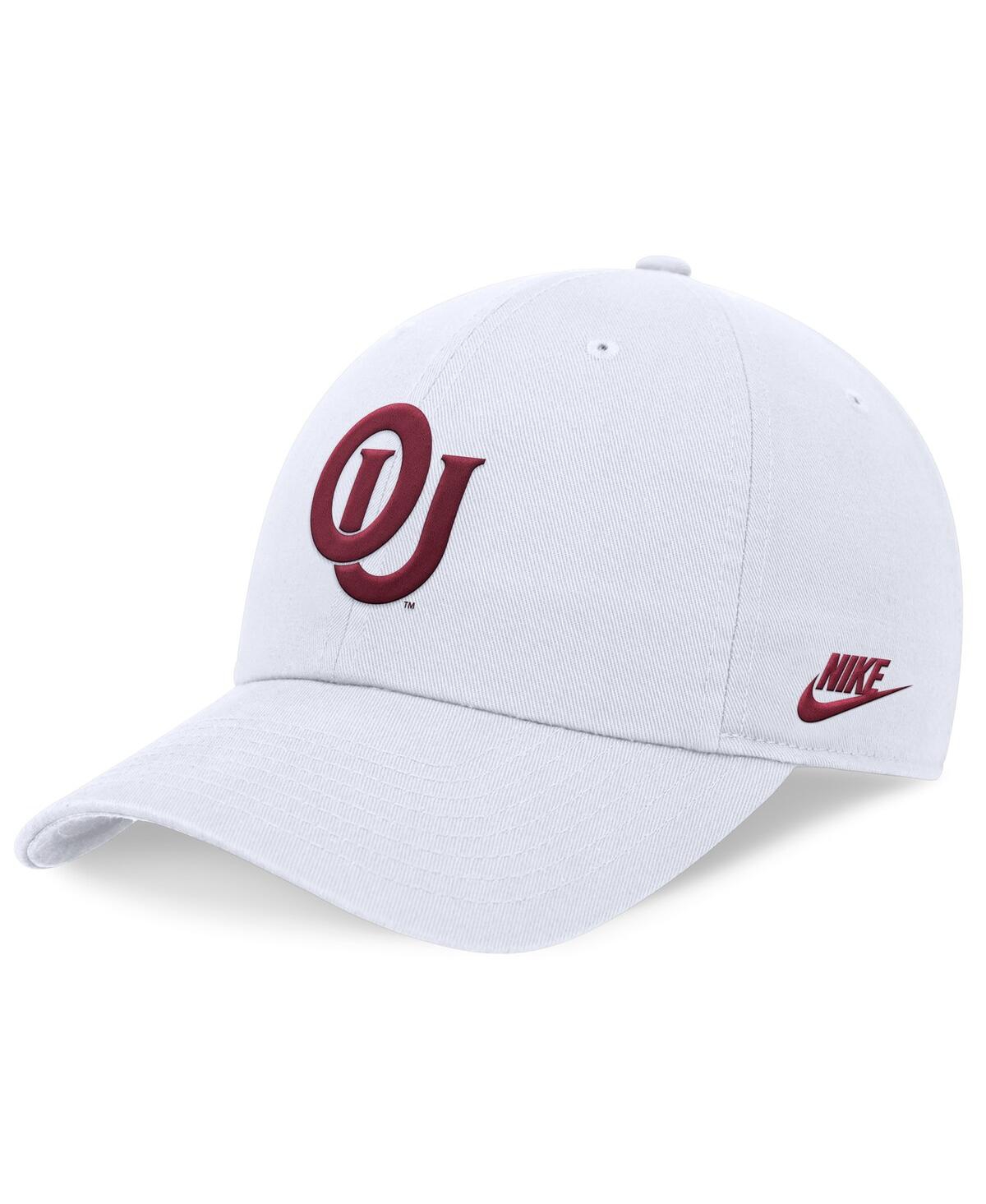 NIKE MEN'S WHITE OKLAHOMA SOONERS LEGACY CLUB PERFORMANCE ADJUSTABLE HAT