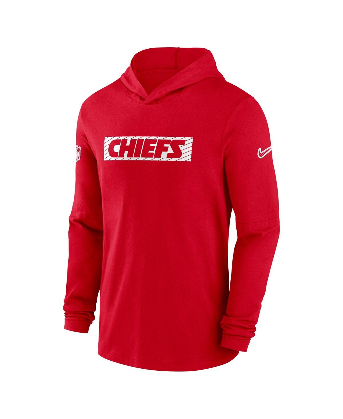 Nike Men'sKansas City Chiefs Sideline Hoodie Performance Long Sleeve T-Shirt - Red