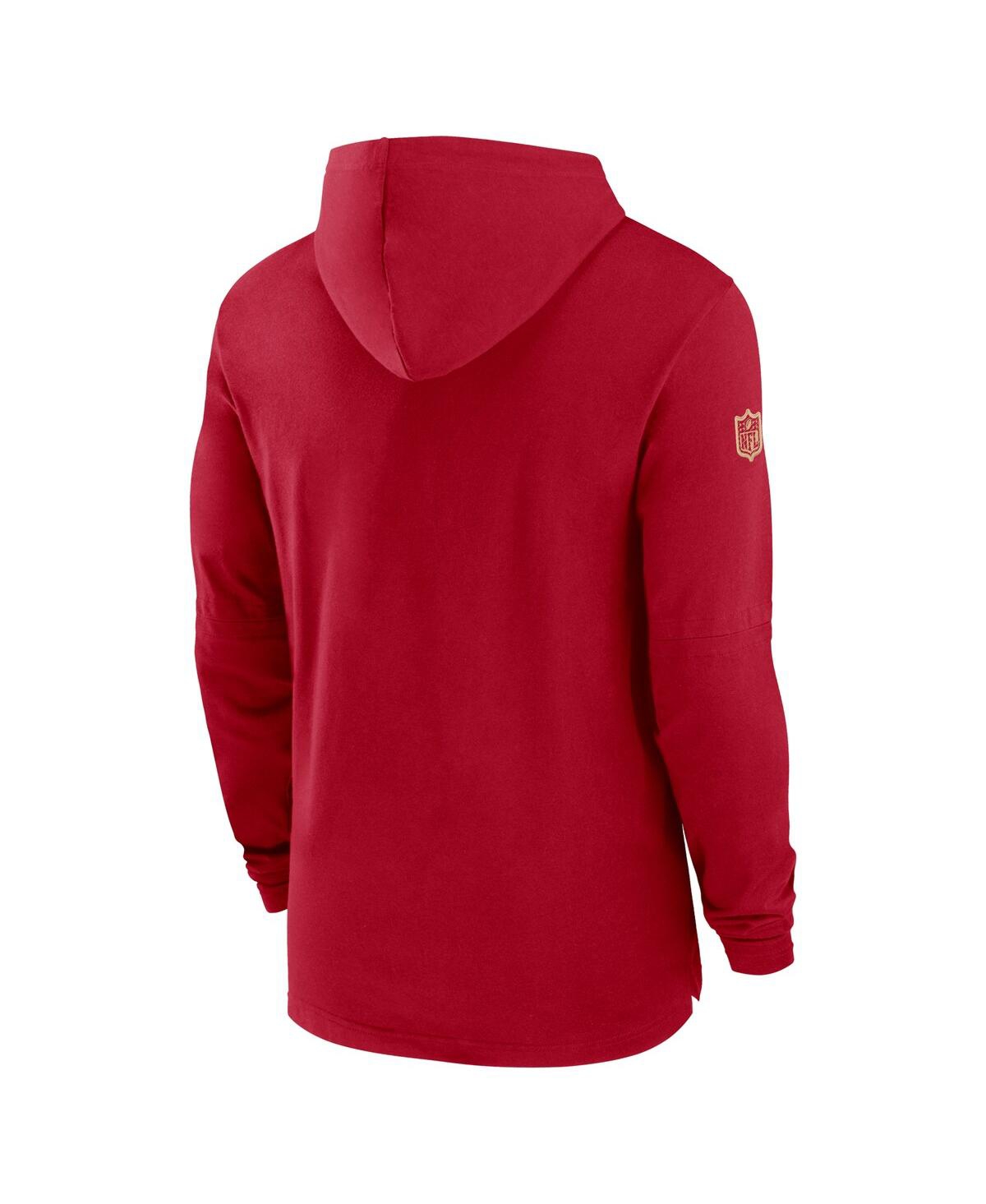 Nike Men'sSan Francisco 49ers Sideline Hoodie Performance Long Sleeve T-Shirt - Scarlet