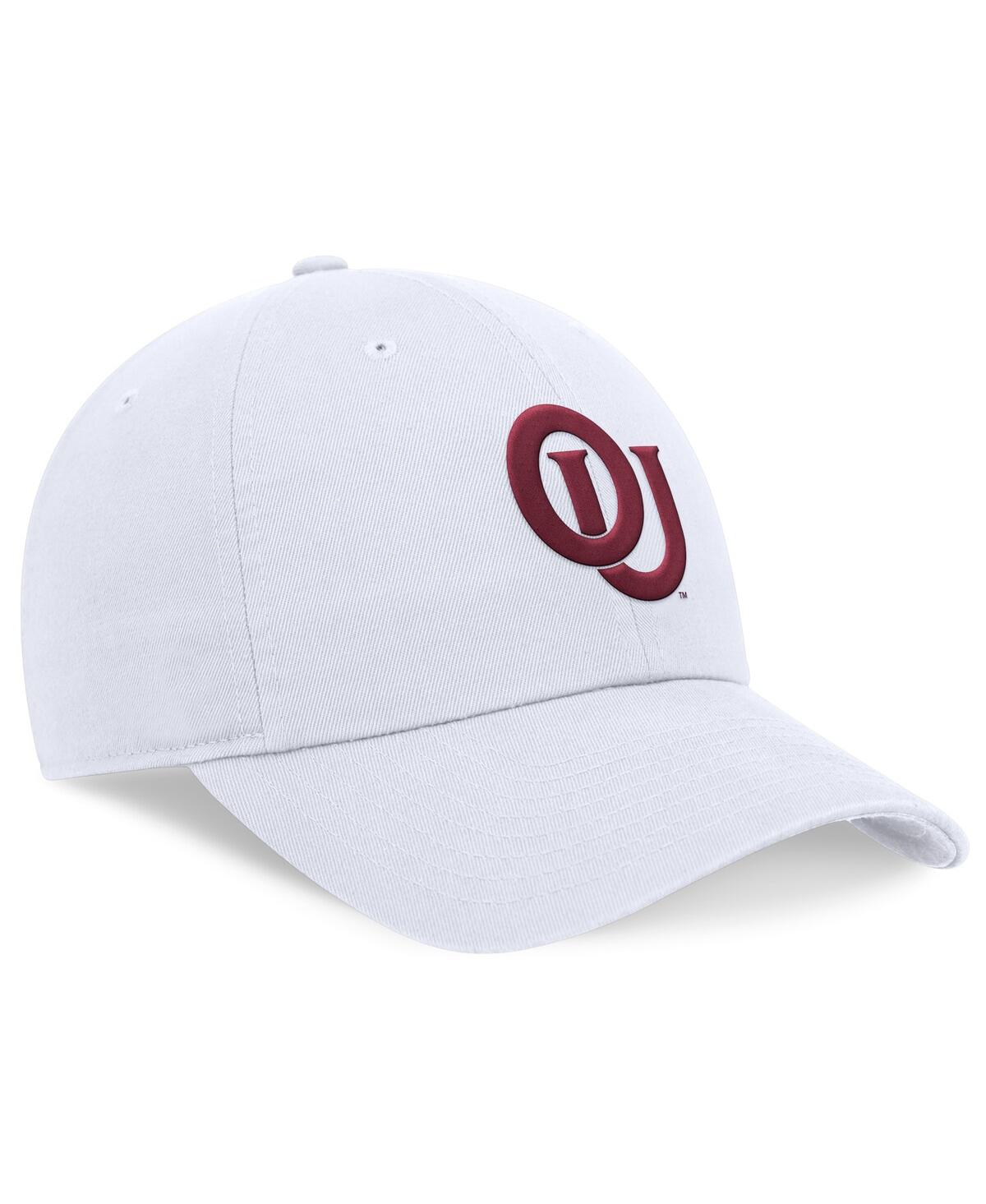 NIKE MEN'S WHITE OKLAHOMA SOONERS LEGACY CLUB PERFORMANCE ADJUSTABLE HAT