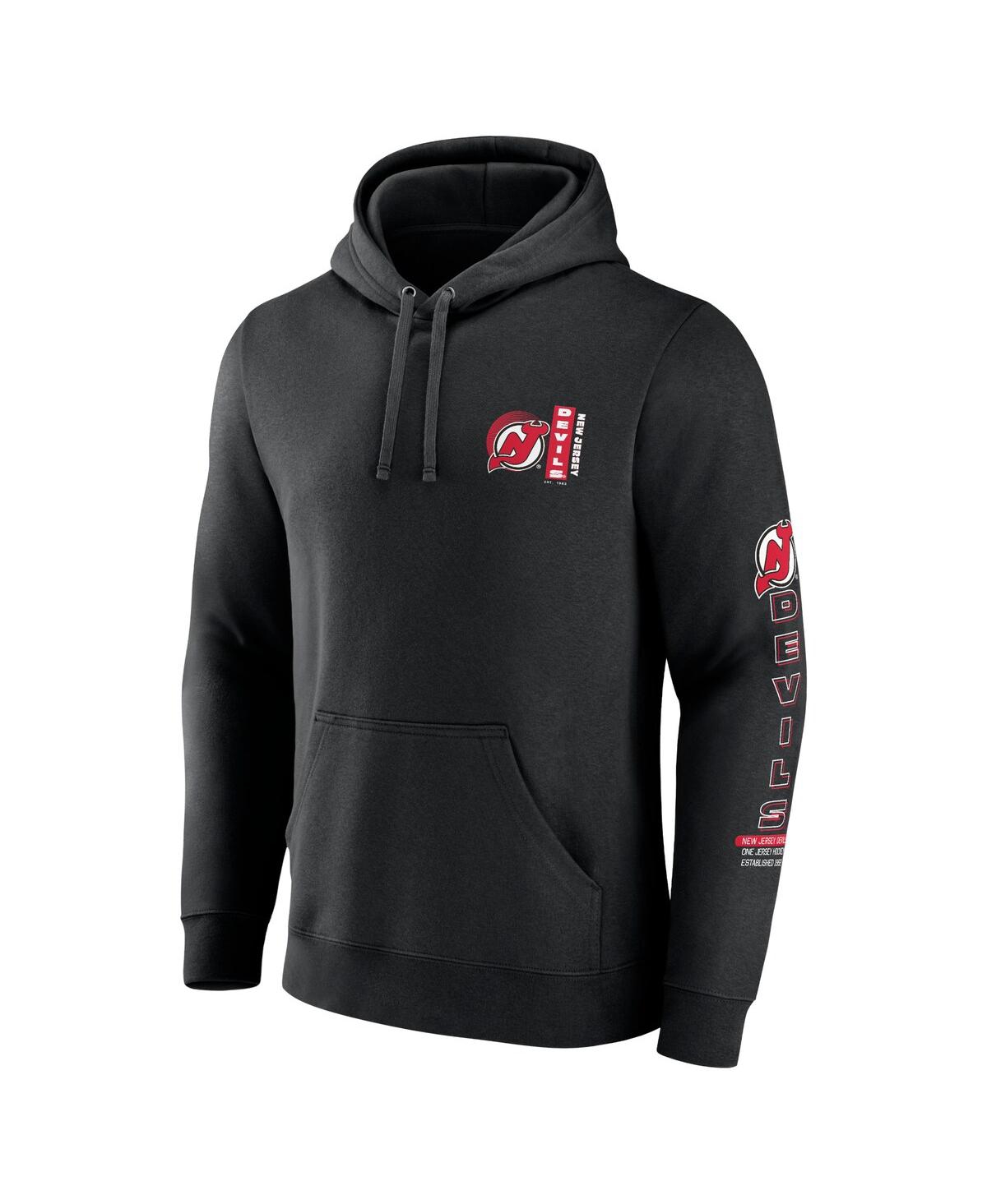 Fanatics Men'sNew Jersey Devils Revolution Pullover Hoodie - Black