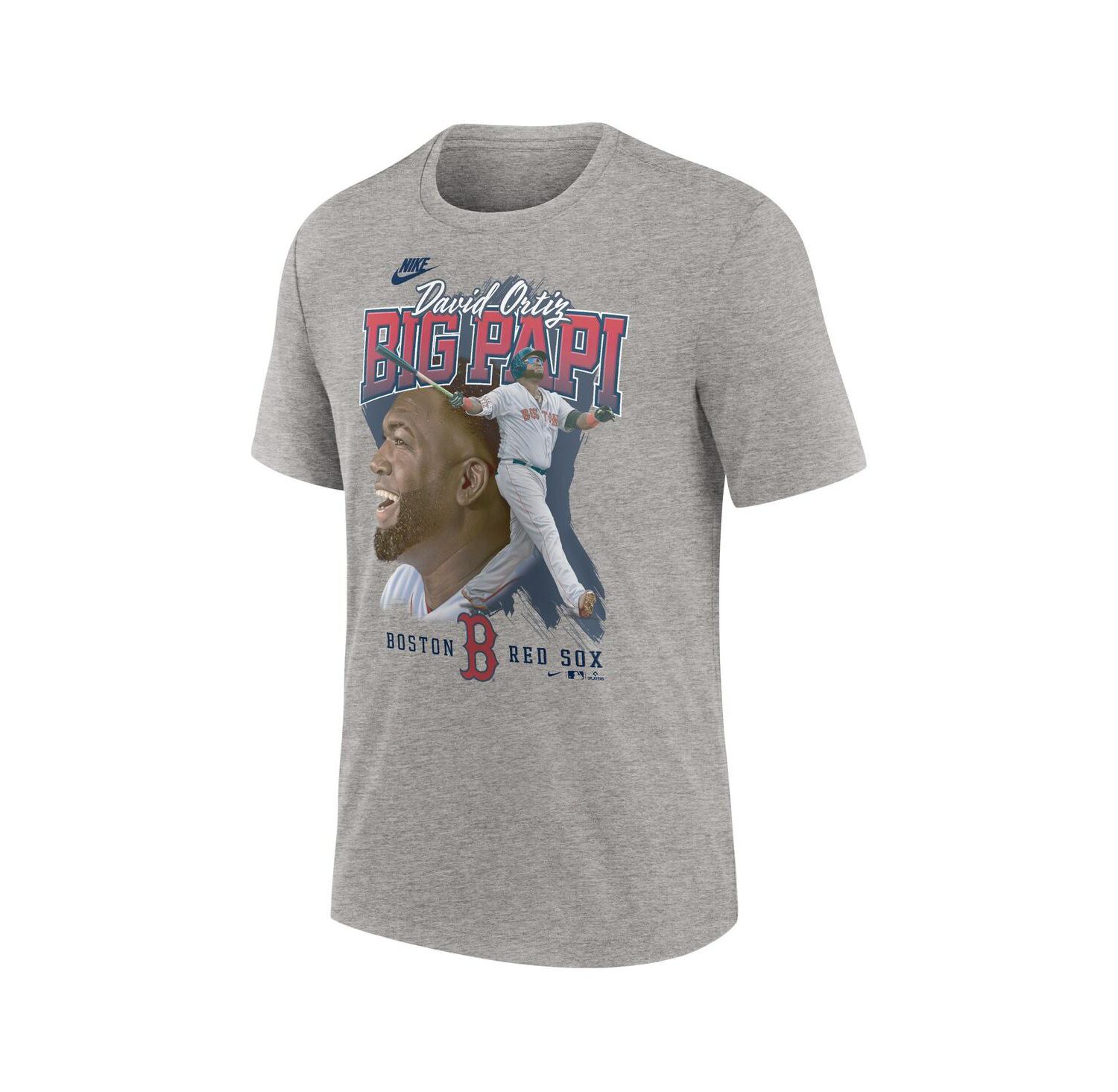 Men's David Ortiz Heather Gray Boston Red Sox Cooperstown Collection Player Local T-Shirt
