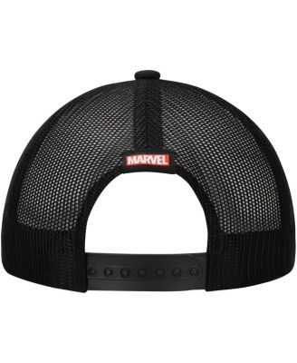 Big Boys and Girls Black Captain America Foam Trucker Adjustable Hat