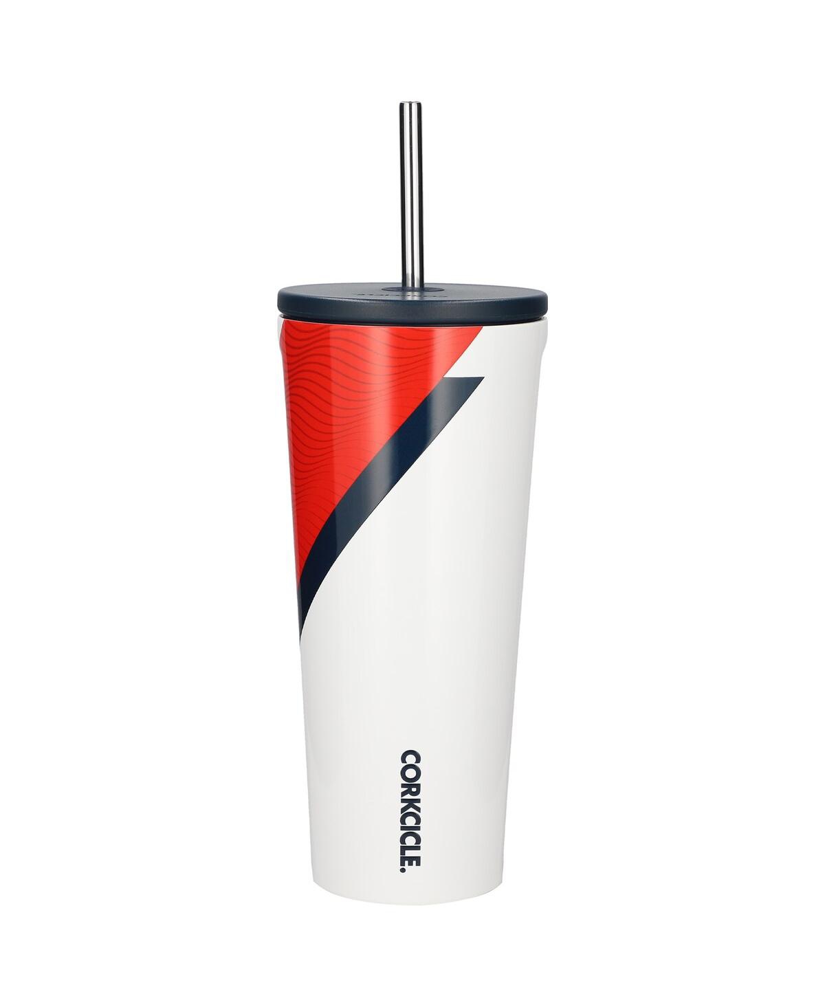 Corkcicle Team Usa 24oz. Line Wave Cold Cup In White,navy