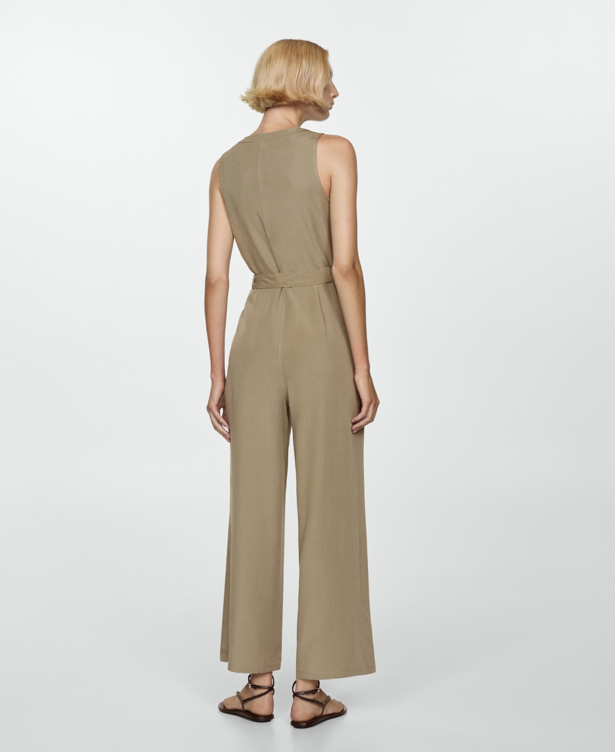 Mango Women's Belted Lyocell Jumpsuit