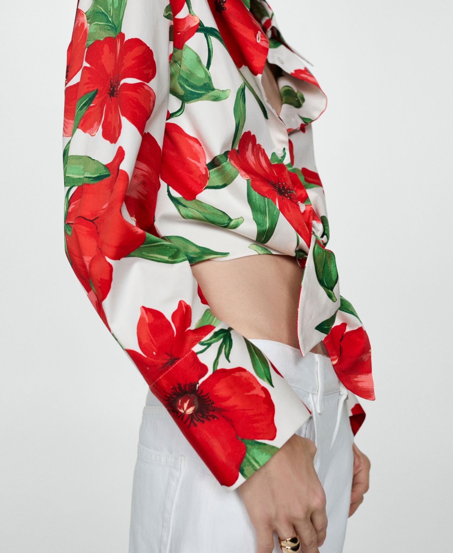 Women's Bow Printed Shirt