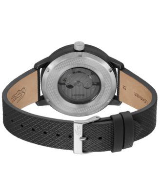 Men's L.12.12 Automatique Black Leather Strap Watch 44mm