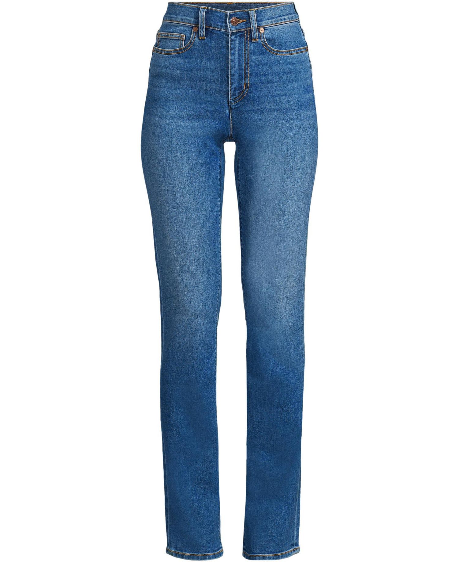 Petite Recover High Rise Straight Leg Blue Jeans