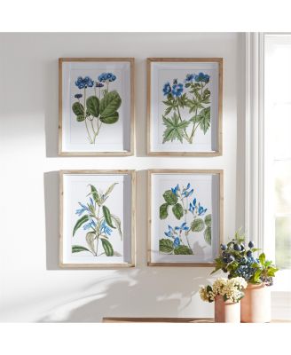 Framed Floral Art Print Stylish Botanical Wall Decor for Home (Set of 4)