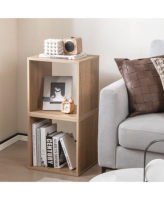 2-Cube Stackable Bookcase Organizer for Living Room and Study
