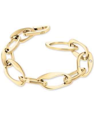 Pav&eacute; Sculpted Link Chain Bracelet