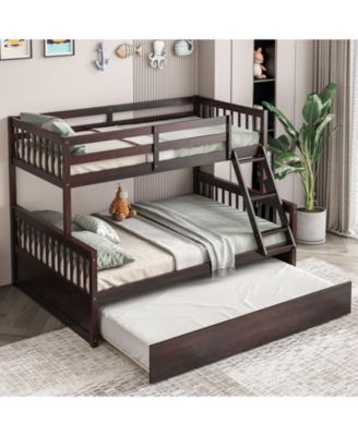 Twin Over Full Convertible Bunk Bed with Twin Trundle