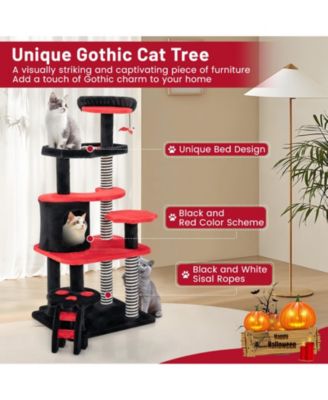 Gothic Cat Tree with Cat Bed Cat Condo and Sisal Scratching Post