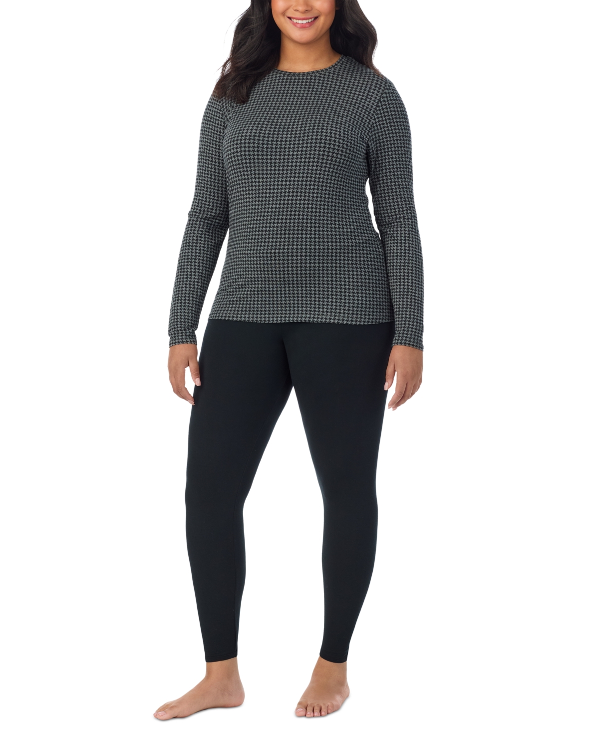 Cuddl Duds Plus Size Softwear Long-Sleeve Crewneck Top