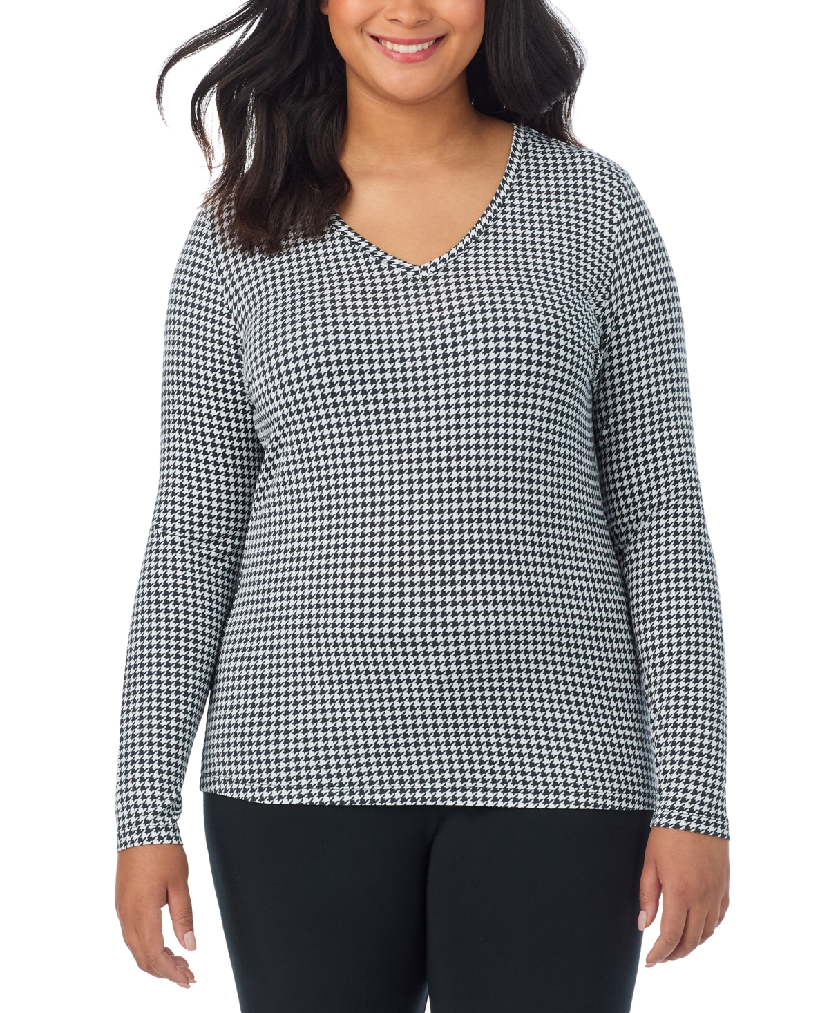 Cuddl Duds Plus Size Softwear Stretch V-Neck Top