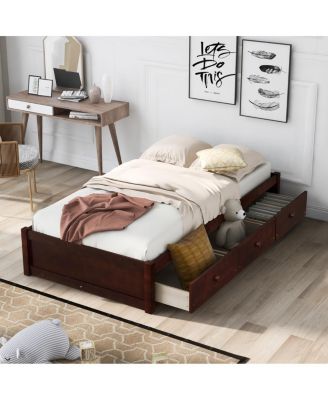 Twin Size 3 Drawers Platform Storage Bed Frame