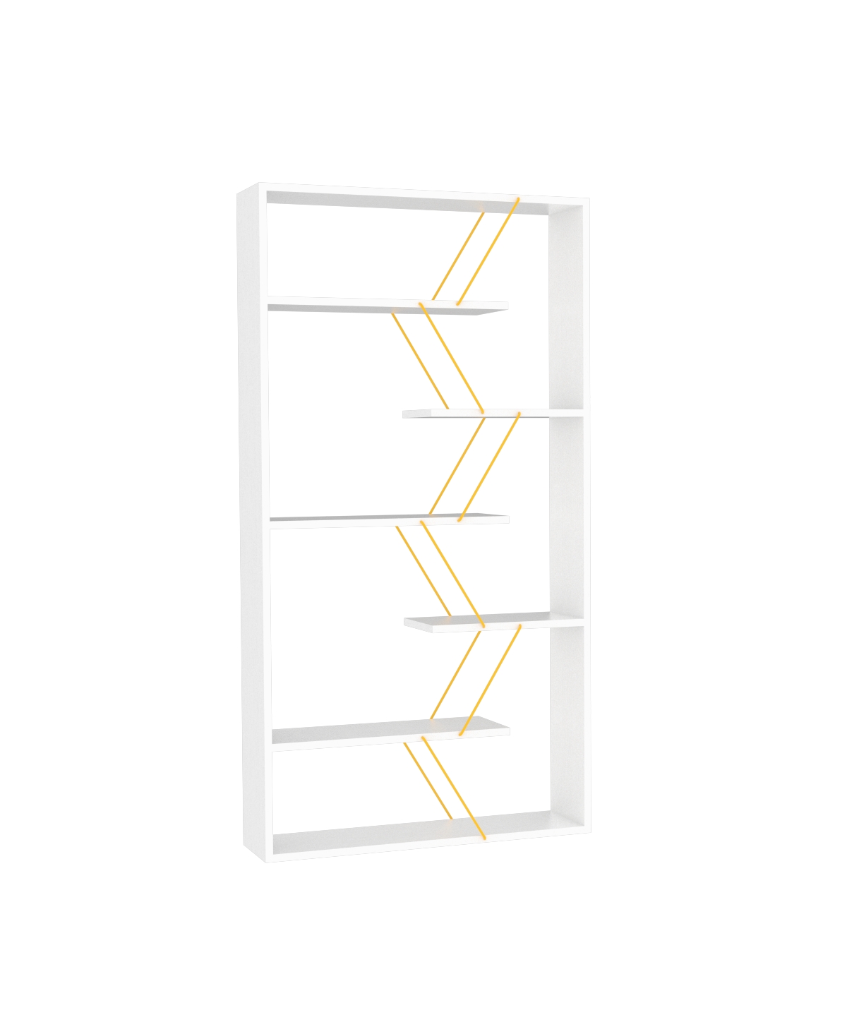 Streamdale Furniture Wood Frame Etagere Open Back 6 Shelves Bookcase Industrial Bookshelf