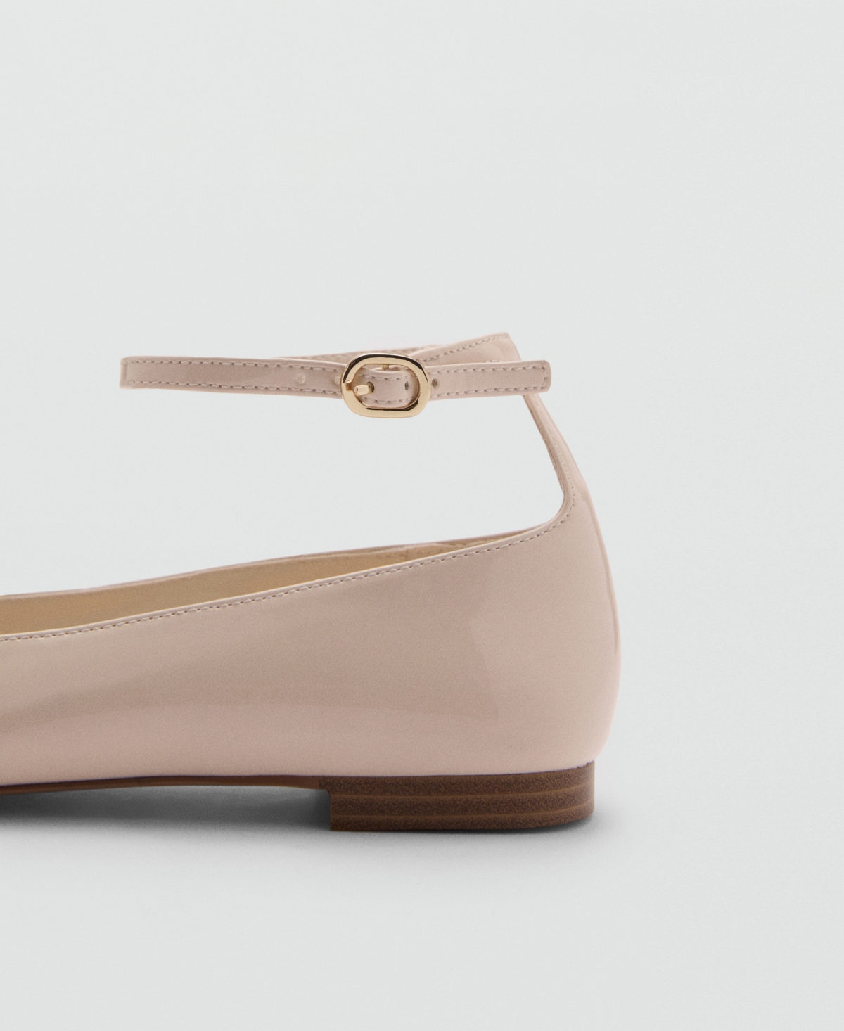 Mango Patent Leather-effect Ballet Flats Burgundy In Burgundy