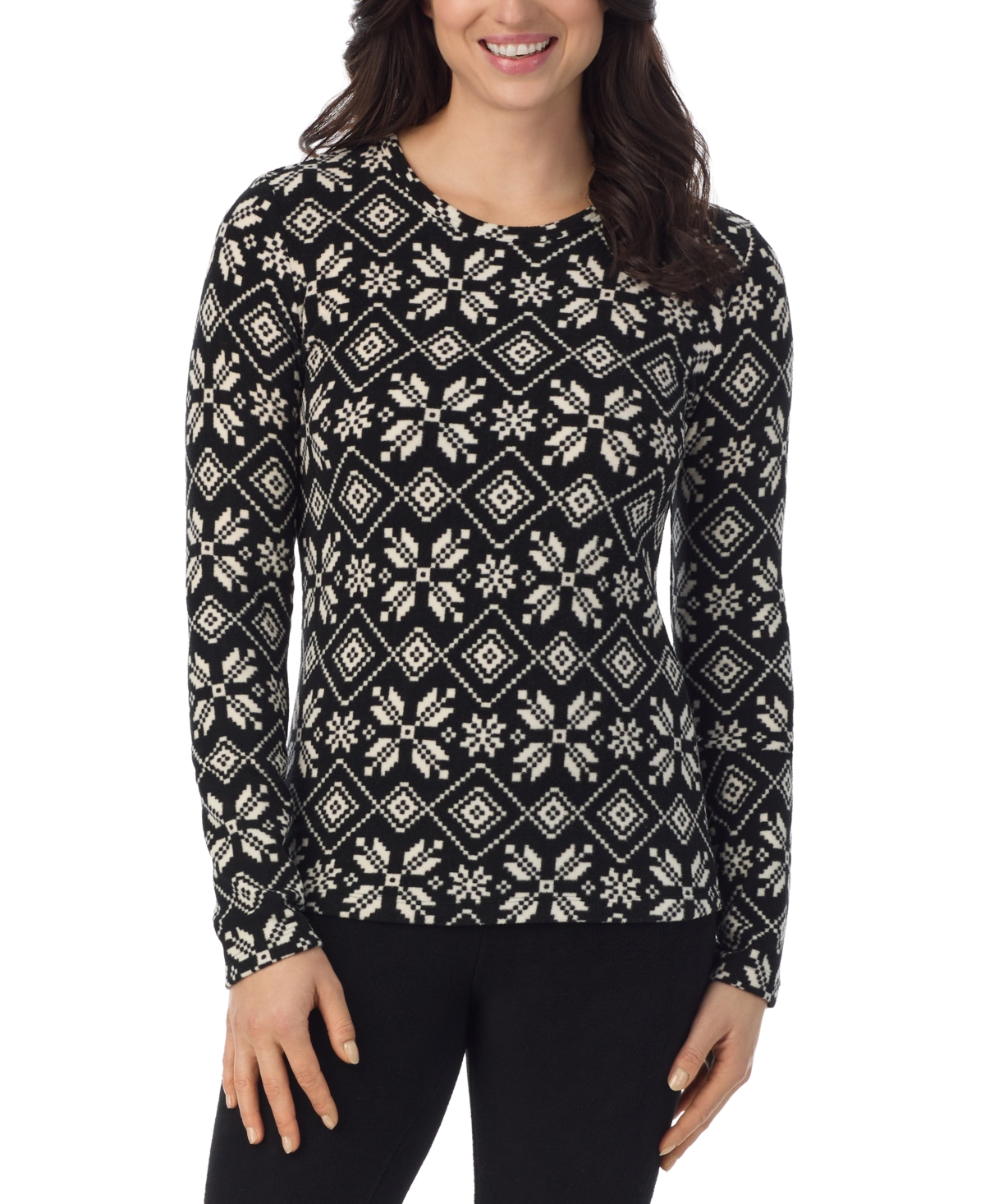 CUDDL DUDS FLEECEWEAR STRETCH CREWNECK TOP 