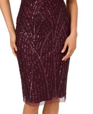 Women's Surplice-Neck Dolman-Sleeve Sequin Dress