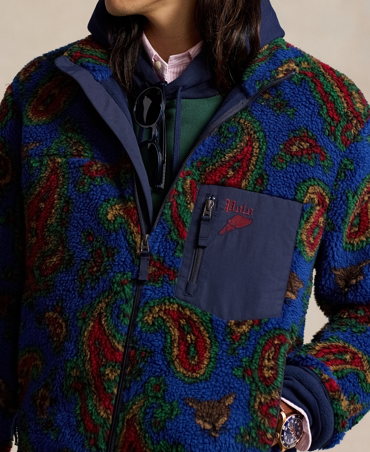 Polo Ralph Lauren Men's Paisley Pile Fleece Jacket