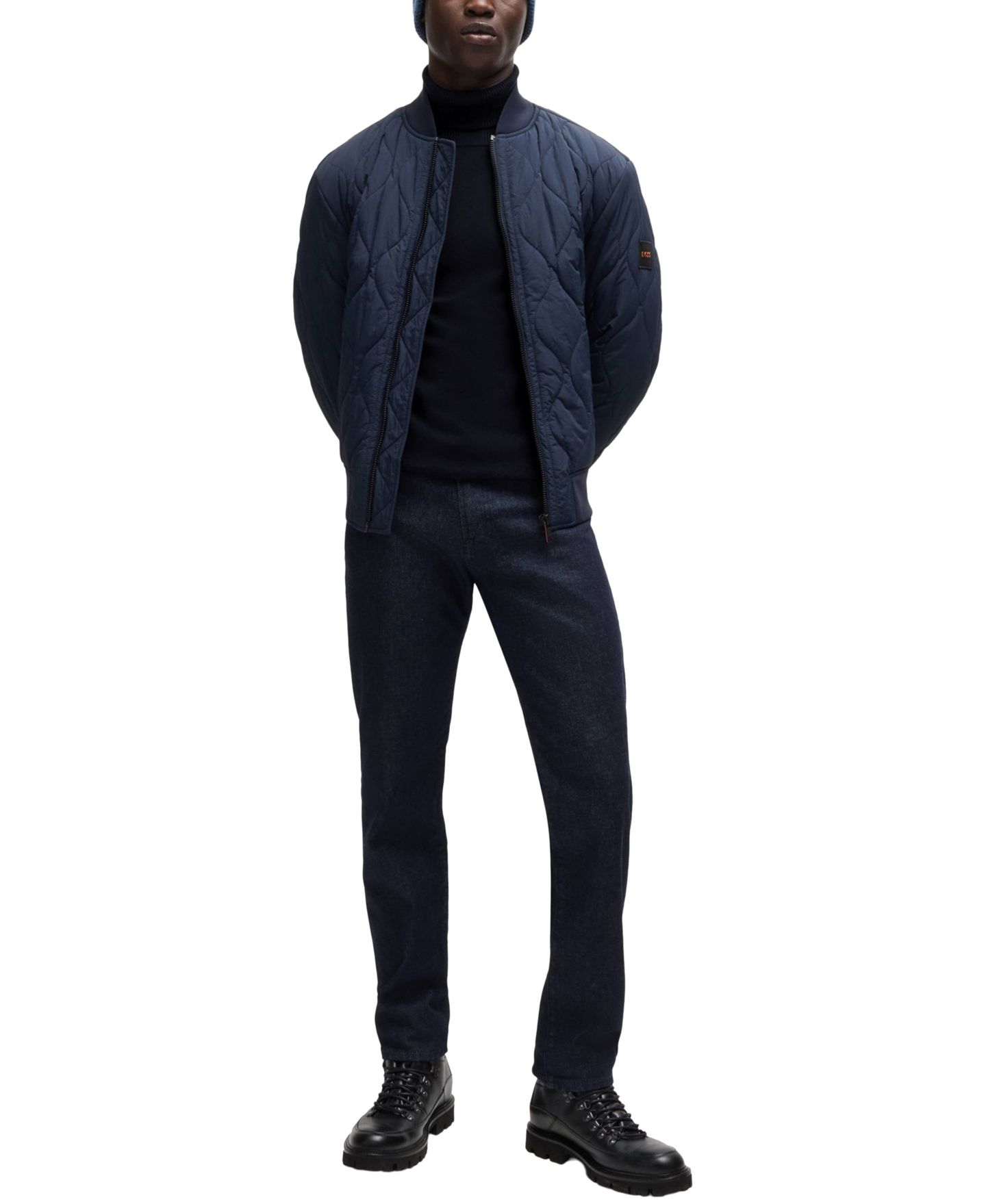 Мужской свитер Hugo Boss Rollneck Regular-Fit, цвет: Тёмный синий — фото 4