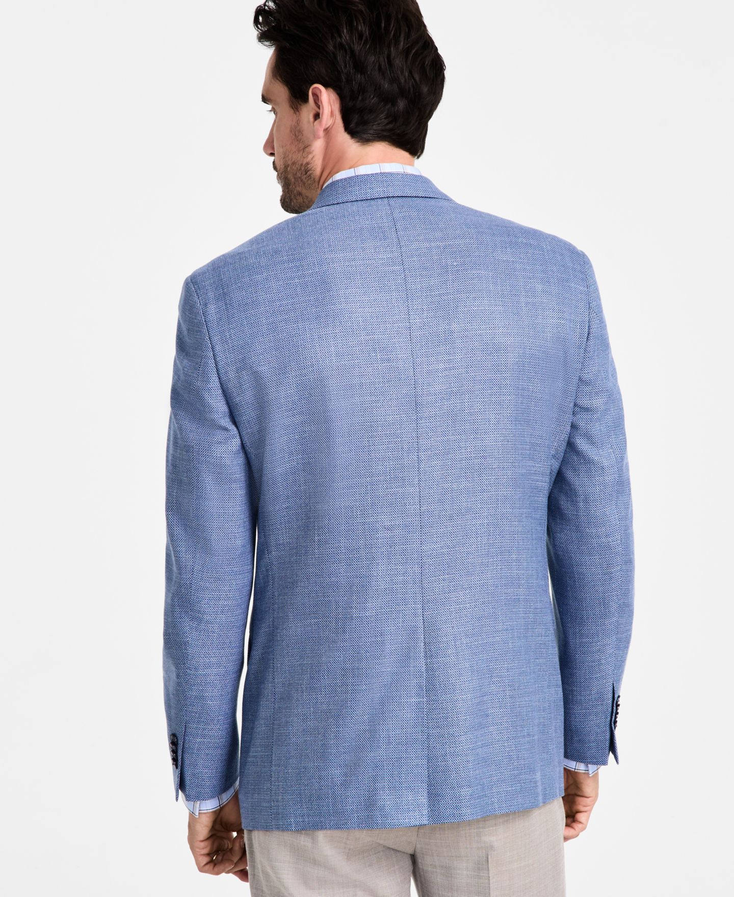 Мужской пиджак Michael Kors Classic-Fit Sport Coat, цвет: Синий / Белый — фото 4