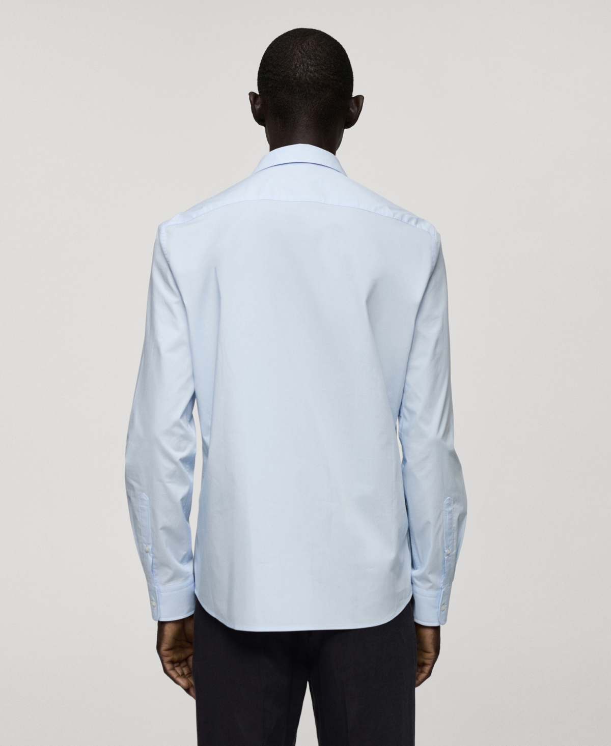 Mango Men's Cotton Long-Sleeved Shirt