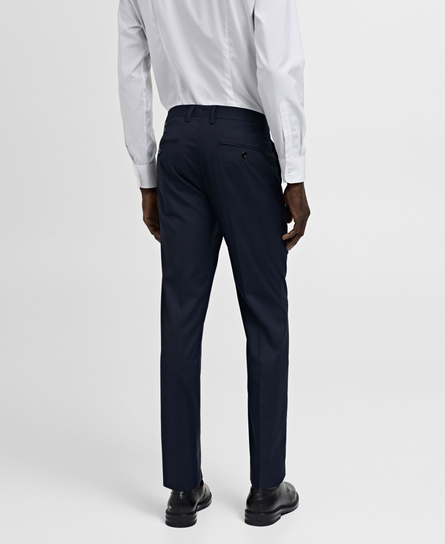 Мужские брюки MANGO Stretch Fabric Suit, цвет: Тёмный тёмно-синий — фото 5