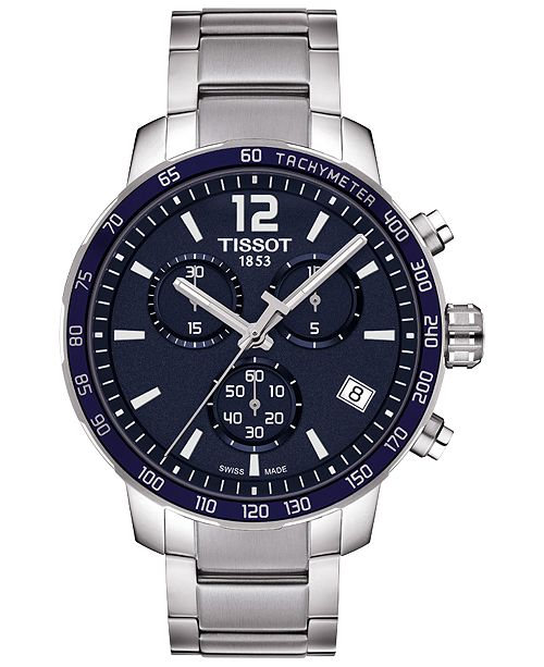 Tissot Men S Swiss Chronograph Quickster Stainless Steel Bracelet