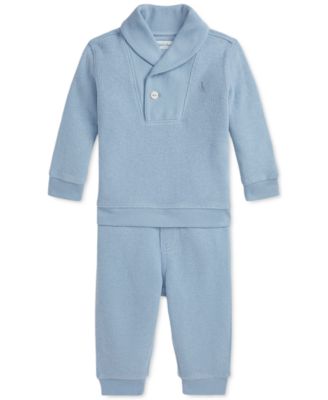 Polo Ralph Lauren - Baby Cotton Shawl-Collar Sweater & Pant Set
