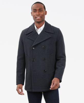Men Double-Breasted Wool Blend Peacoat
