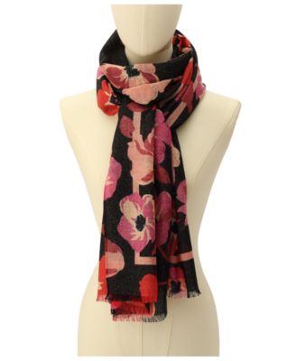 Women's Fall Poppies Wool Oblong Scarf
