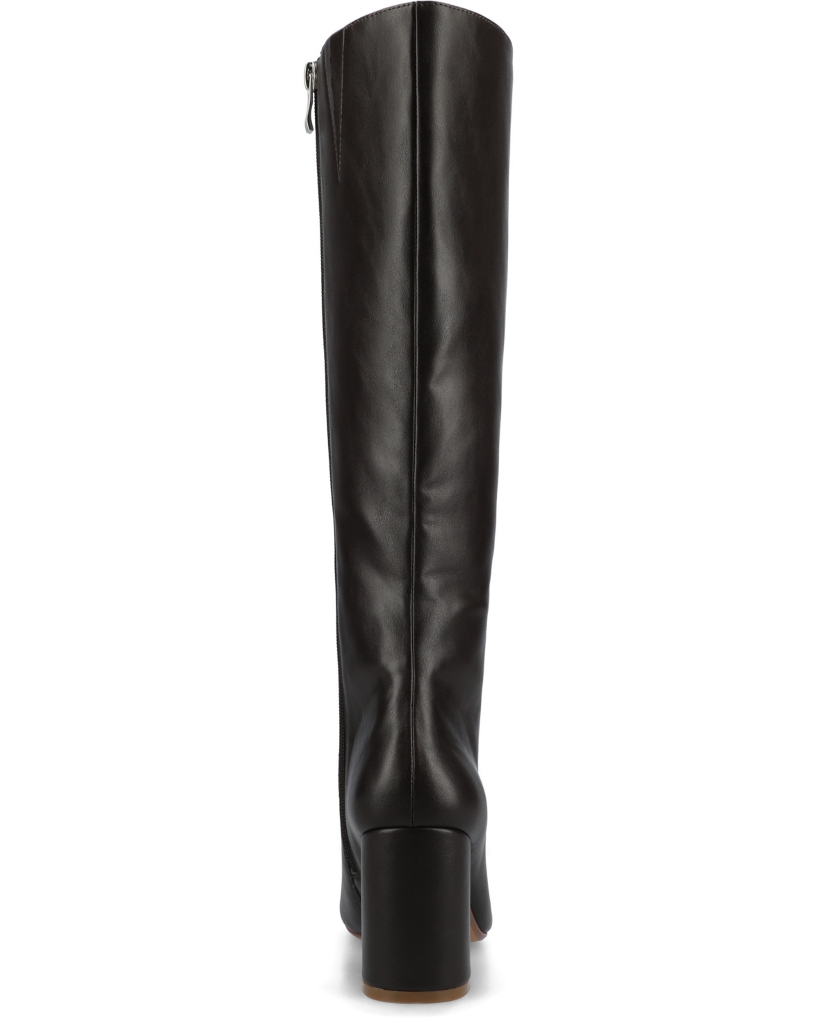 Journee Collection Journee Women's Ameylia Block Heel Knee High Boots In Dark Brown Pu