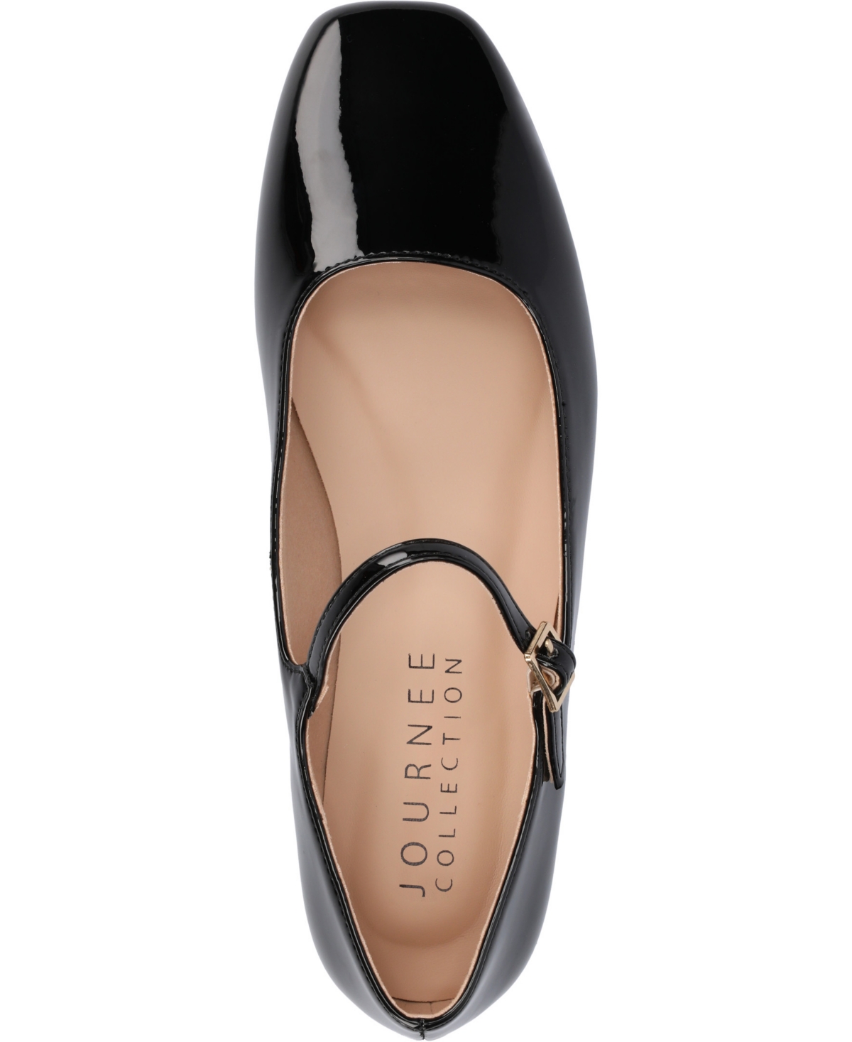 Shop Journee Collection Women's Carrie Square Toe Mary Jane Flats In Black Patent