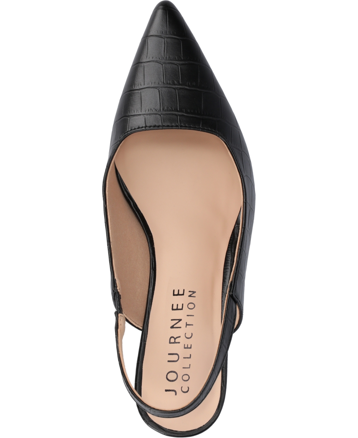 Journee Collection Women's Paulina Pointed Toe Slingback Pumps In Black Croco