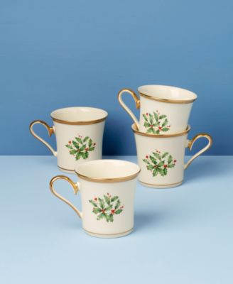 Holiday Place Setting Mugs, Set of 4