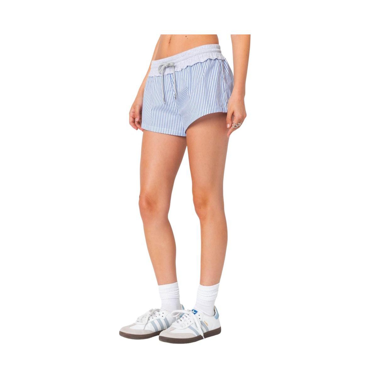 Edikted Women's Riva striped contrast shorts