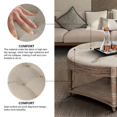  Round Tufted Ottoman Style, Storage, Comfort