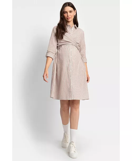 women's stripe shirt dress