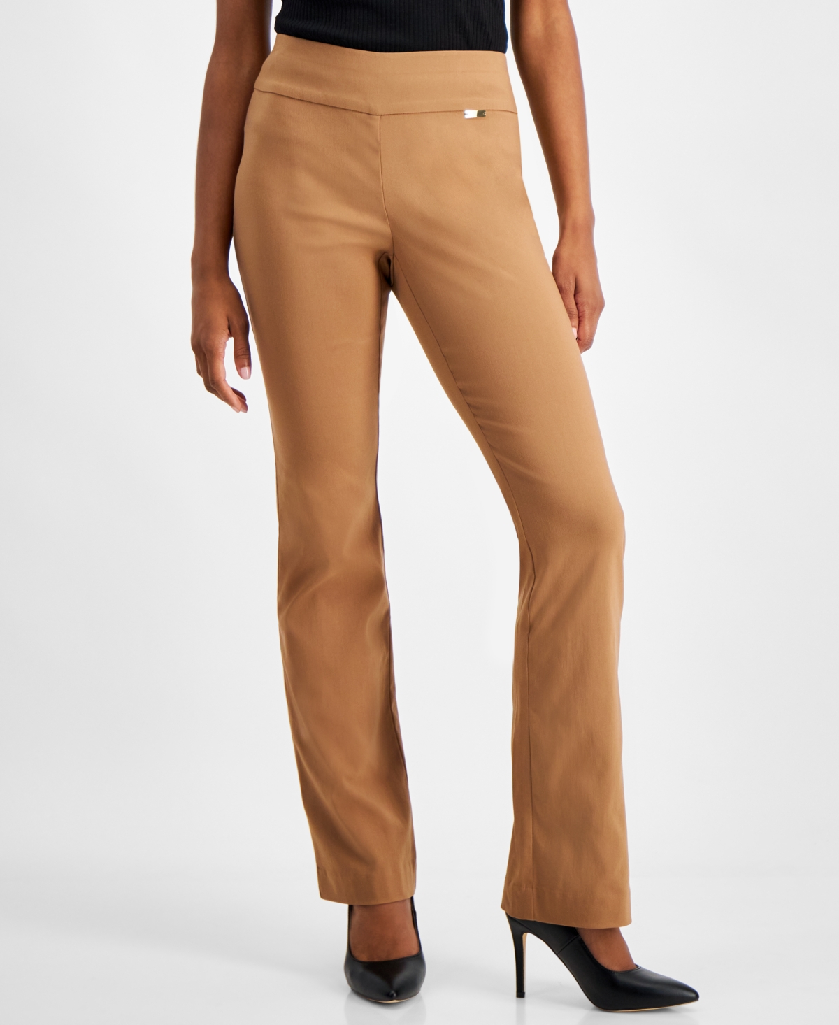 Inc International Concepts Petite Mid-rise Bootcut Pants, Created For Macy's In Brown Saira