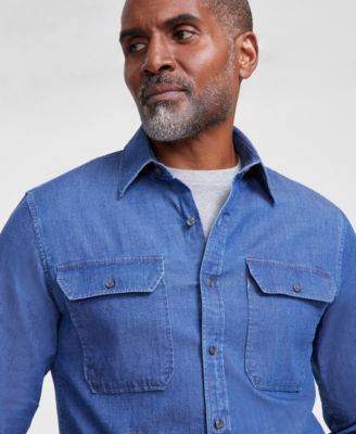 Tシャツ・カットソー Michael Kors LONG SLEEVES LINEN 2 POCKETS OVER SHIRT Michael Kors Men's Slim-Fit Double Pocket Chambray Long