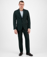 Nautica Men's Modern-Fit Stretch Suit - Green Plaid