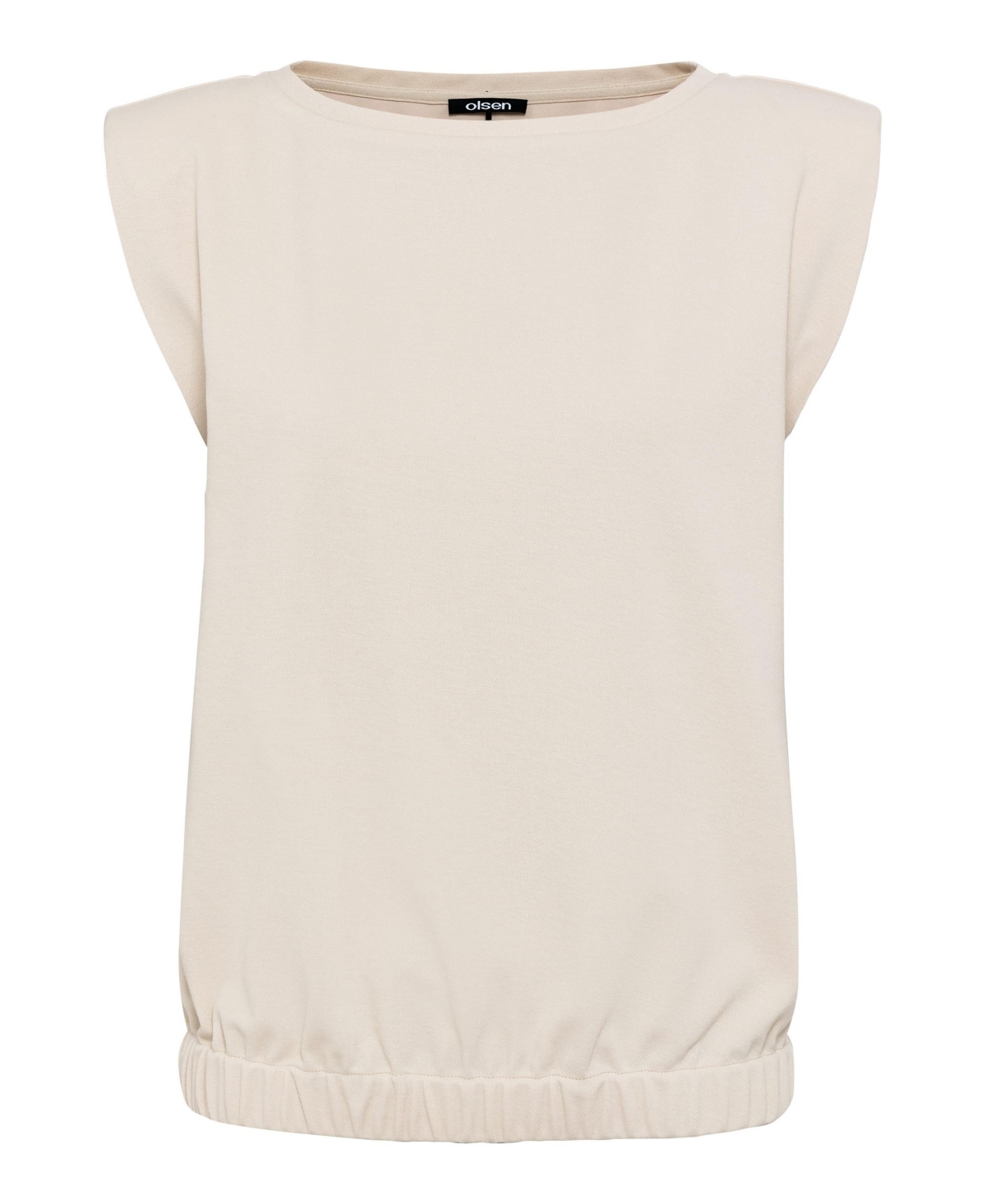 Olsen Cap Sleeve Boat Neck Stretch Top